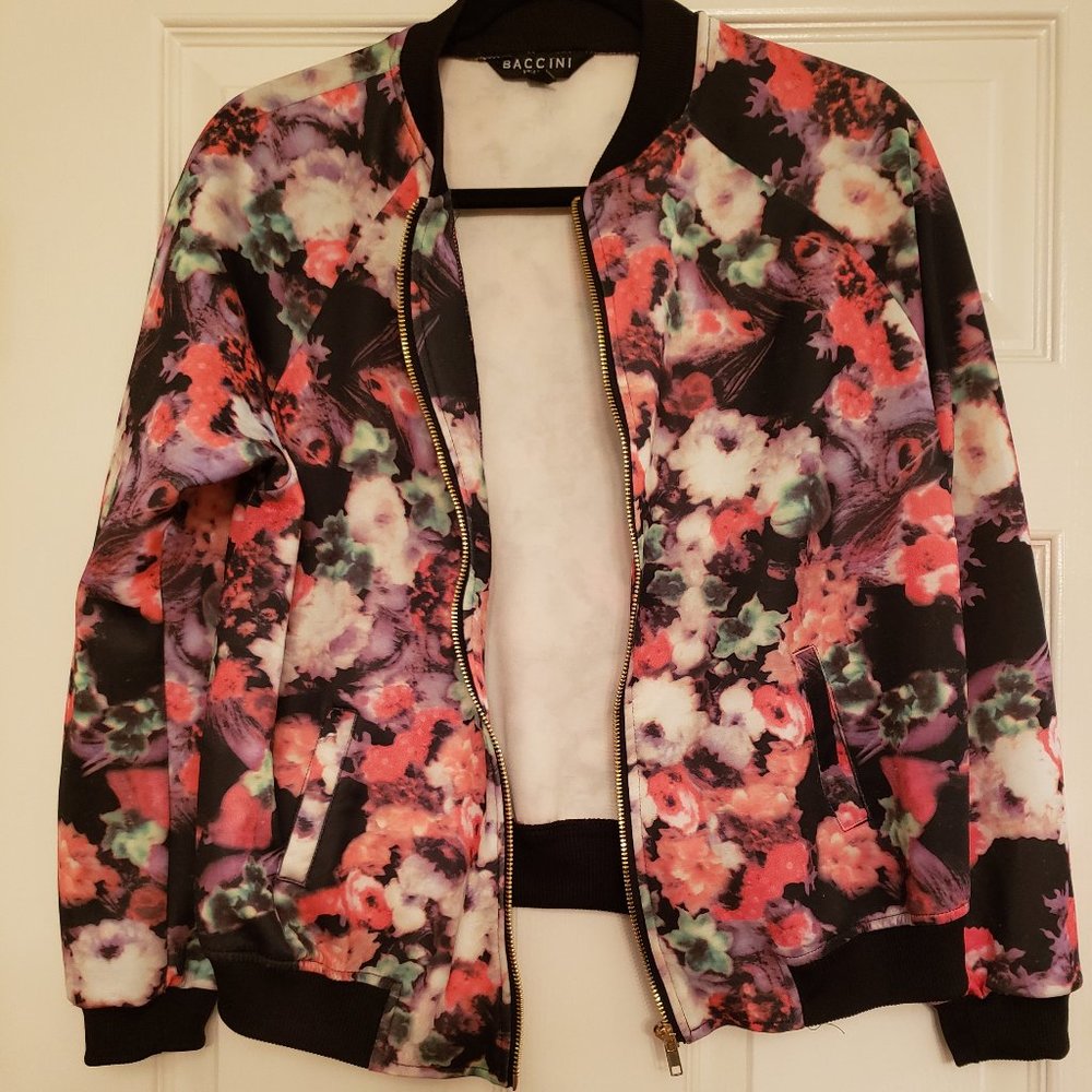 Floral Bomber Jacket Size Small